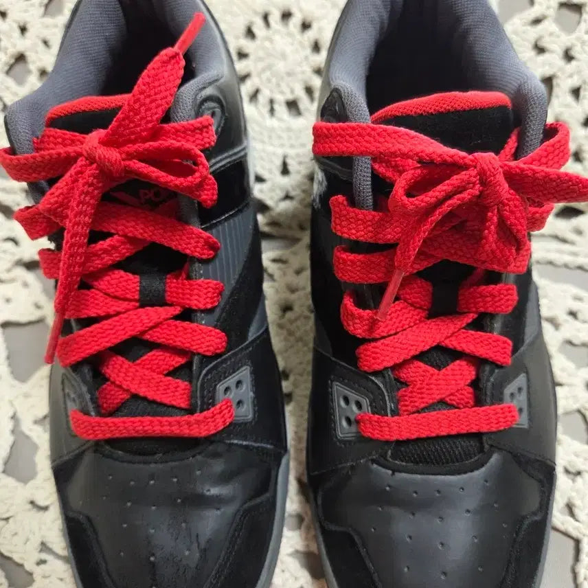 [BUNJANG] PONY M-100 High-Top Sneakers (Black/Red) / 포니(PONY) M-100 하이탑 운동화 (블랙/레드)