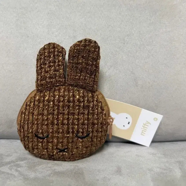 [BUNJANG] Miffy Melanie Tweed Coin Pouch Keychain Doll / 정품 미피 멜라니 트위드 동전지갑 키링 인형