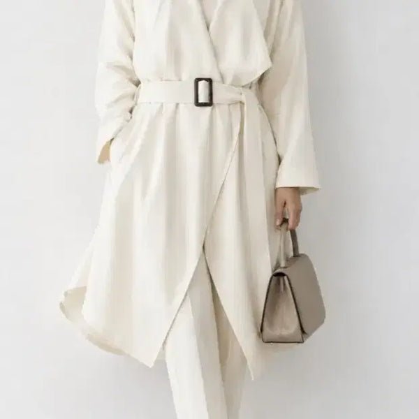 [BUNJANG] Marnel New York Cream Trench Coat / 새상품 / 마르넬 뉴욕 크림색 트렌치코트