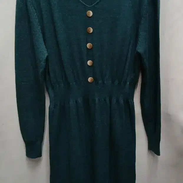 [BUNJANG] t.view Dark Green Knit Long Dress One Size / t.view 다크그린 니트 롱원피스 프리사이즈
