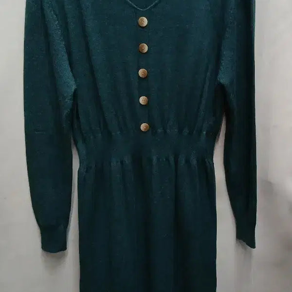 [BUNJANG] t.view Dark Green Knit Long Dress One Size / t.view 다크그린 니트 롱원피스 프리사이즈