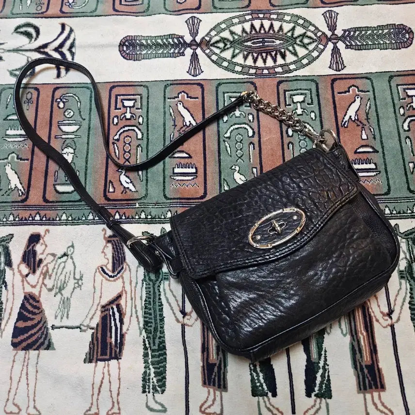 [BUNJANG] Esquire Vintage Lambskin Gold Turnlock Chain Mini Shoulder Bag / 에스콰이어 빈티지 램스킨 골드 턴락 체인 미니 숄더백