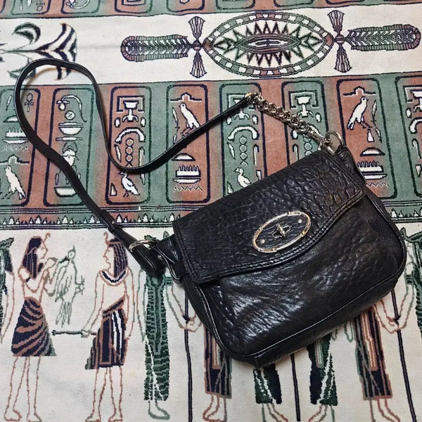 [BUNJANG] Esquire Vintage Lambskin Gold Turnlock Chain Mini Shoulder Bag / 에스콰이어 빈티지 램스킨 골드 턴락 체인 미니 숄더백