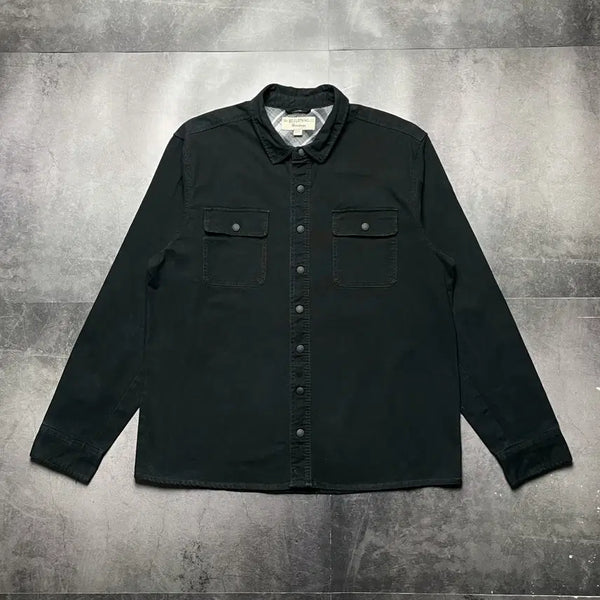 [BUNJANG] BC Clothing Flap Pocket Black Shirt / BC CLOTHING BC 클로딩 플랩포켓 블랙셔츠 A01438