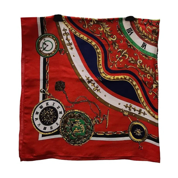 [BUNJANG] 100% Silk Antique Red Shawl Scarf / 실크100 앤틱 레드 숄 스카프