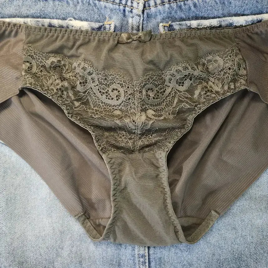 [BUNJANG] Women's Lace No-Line Panties - Khaki / 카키 레이스 노라인 여성팬티- 중고