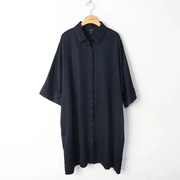 [BUNJANG] COS Boxy Fit Lyocell Dress Black / 55/COS 코스 박시핏 리오셀 원피스