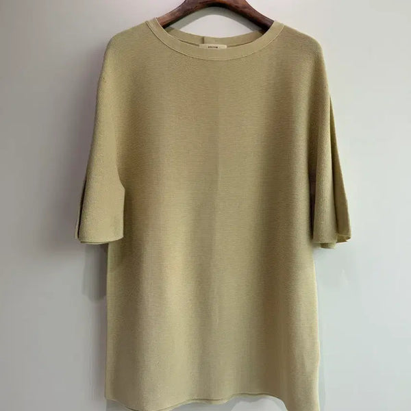 [BUNJANG] System Soft Knit Short Sleeve T-Shirt / [SYSTEM] 시스템 소프트 니트 반팔 티셔츠