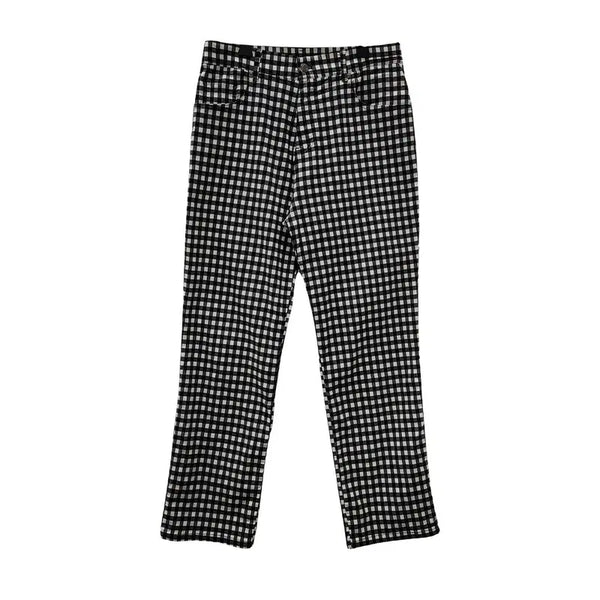 [BUNJANG] Vintage Plaid Rayon Black Pants LL / 빈티지 잔체크 레이온 블랙 팬츠 LL