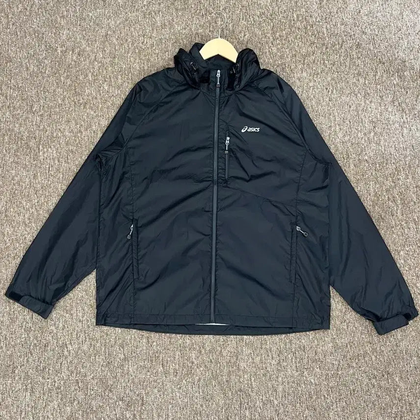 [BUNJANG] Asics Windbreaker Jacket Black Size 110 / 아식스 바람막이 자켓 110 블랙