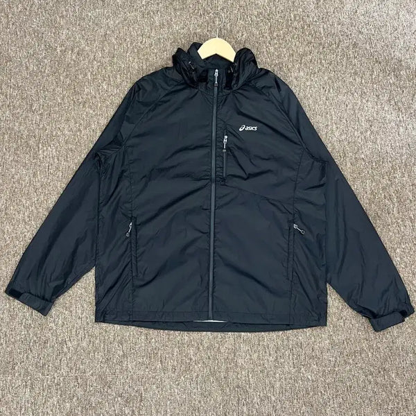[BUNJANG] Asics Windbreaker Jacket Black Size 110 / 아식스 바람막이 자켓 110 블랙