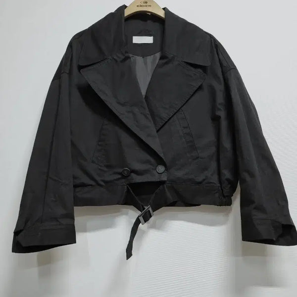 [BUNJANG] Nannigoo Black Trench Coat Jacket / 난닝구  블랙 트렌치 코트 자켓
