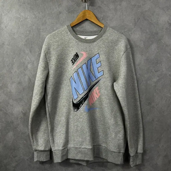 [BUNJANG] Nike Sweatshirt (Gray/Blue/Pink) XL / 나이키 맨투맨 그레이/블루/핑크 XL