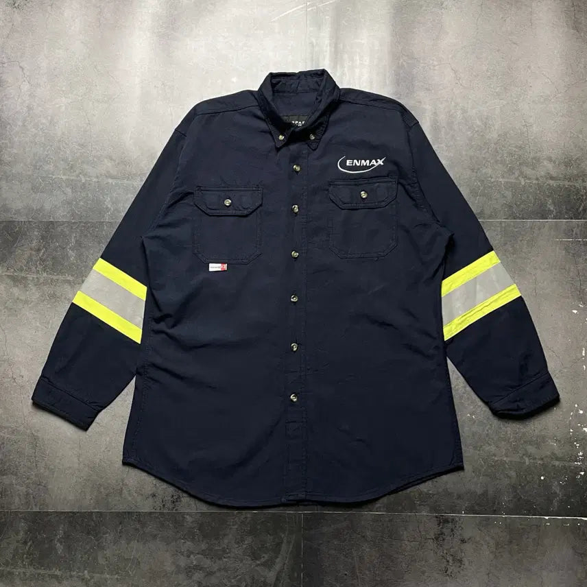 [BUNJANG] APPAREL SOLUTIONS Flap Pocket Reflective Work Shirt A01440 / APPAREL SOLUTIONS 플랩포켓 리블렉티브 워크셔츠 A01440