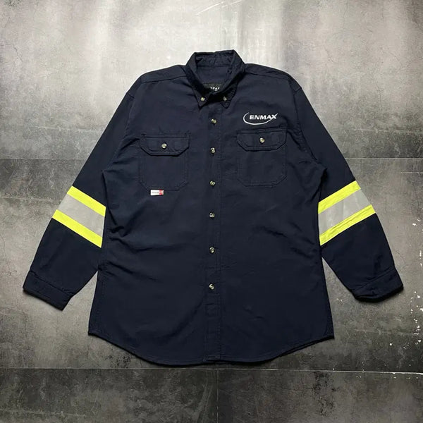 [BUNJANG] APPAREL SOLUTIONS Flap Pocket Reflective Work Shirt A01440 / APPAREL SOLUTIONS 플랩포켓 리블렉티브 워크셔츠 A01440
