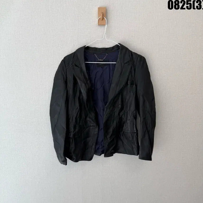 [BUNJANG] COMPAGNA Lambskin Leather Jacket Black Size 66 / COMPAGNA 양가죽 자켓 블랙 66