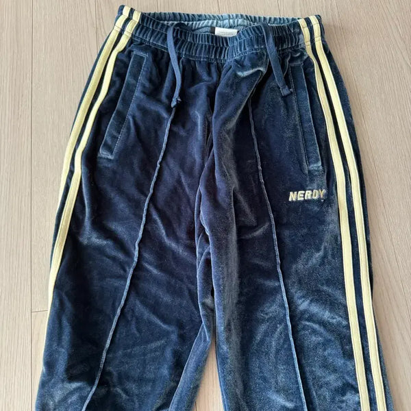 [BUNJANG] NERDY Velvet Pants Navy / 널디 벨벳 네이비 바지