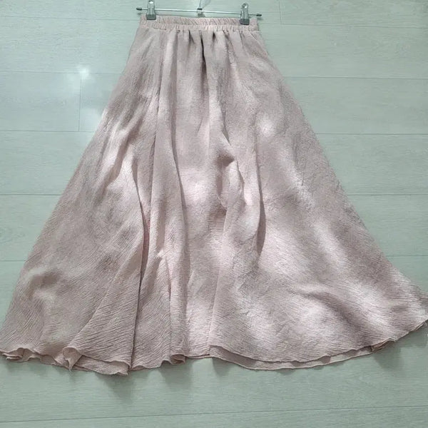 [BUNJANG] Chiffon Long Skirt Pink / 쉬폰 롱 스커트 핑크(실착 2회)
