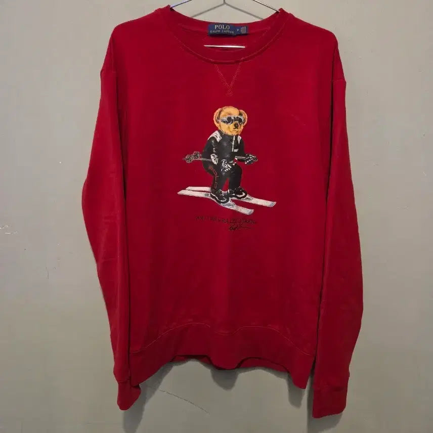 [BUNJANG] Polo Ralph Lauren Bear Sweatshirt / 폴로랄프로렌 정품 곰돌이 맨투맨 (얼룩)