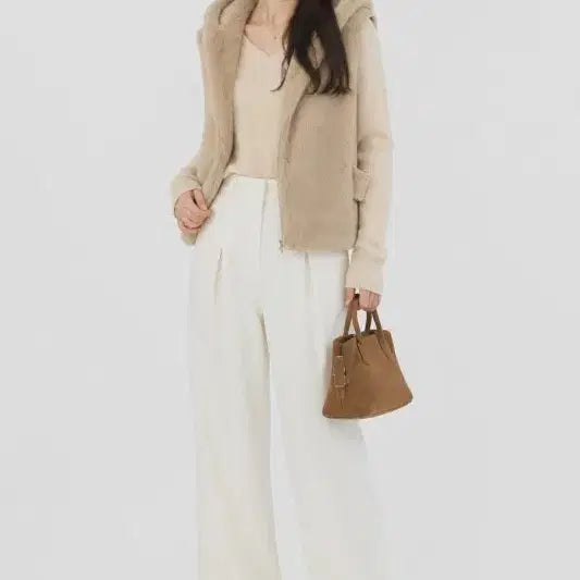 [BUNJANG] Beige Women's Vest FREE Size / 베이지 여자 FREE 조끼 O1624