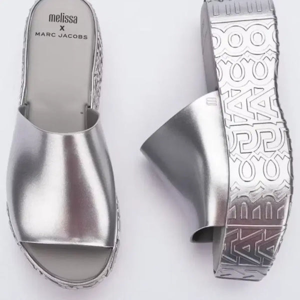 [BUNJANG] Melissa x Marc Jacobs Silver Platform Mules / 멜리사 X 마크제이콥스 실버 뮬