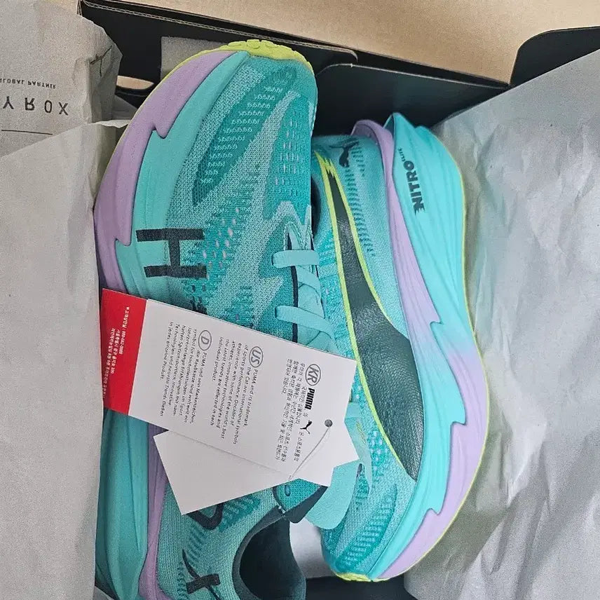 [BUNJANG] Deviate Nitro 4 Elite High-Risk Running Shoes - Mint & Purple / [새제품/250]디비에이트 나이트로 4 엘리트 하이록스