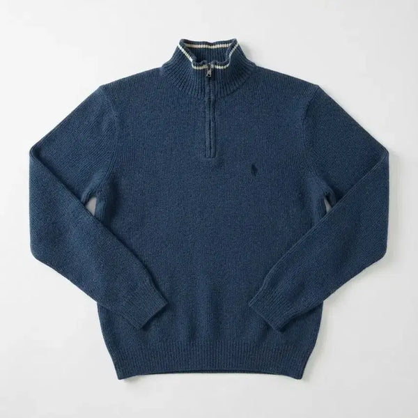 [BUNJANG] Polo Ralph Lauren Blue Half-Zip Knit M / 폴로 랄프로렌 블루 반집업 니트 M