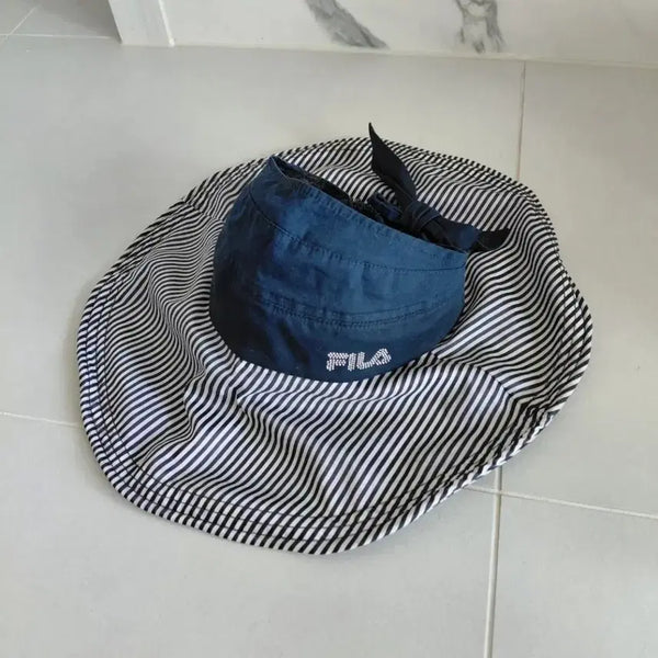 [BUNJANG] Fila Stripe Bucket Hat Set / 휠라 스트라이프 버킷햇외 2종 일괄
