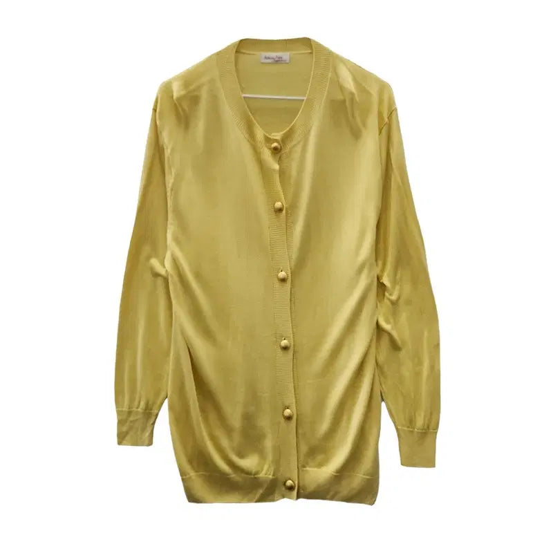 [BUNJANG] JOSEPHINE 100% Silk Yellow Cardigan / JOSEPHINE 조세핀 실크100 옐로우 가디건