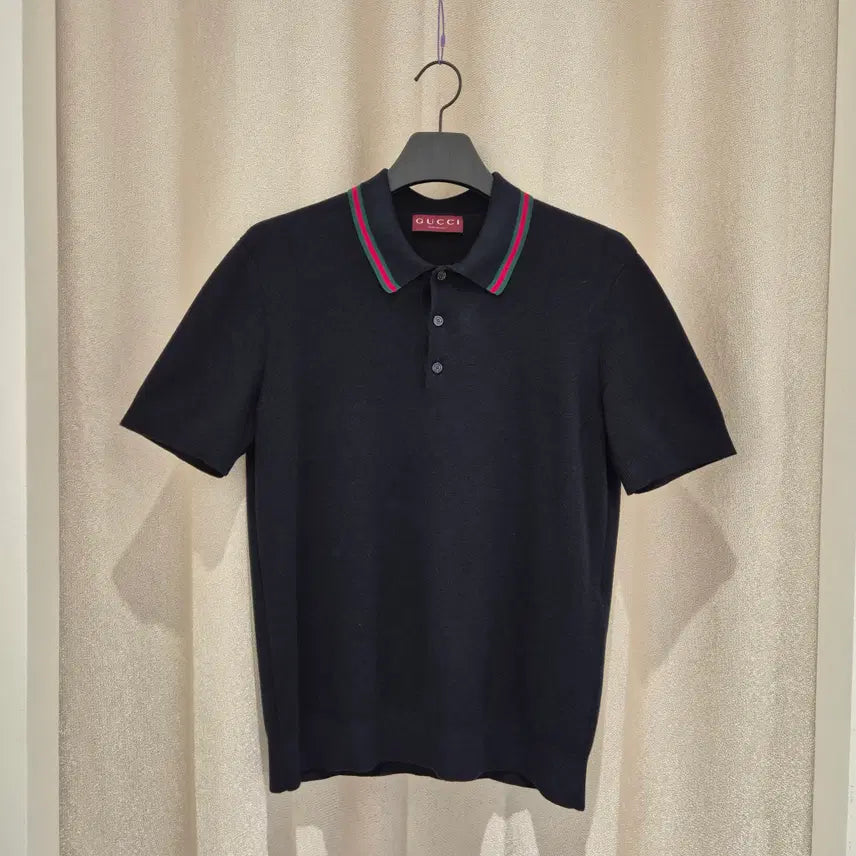 [BUNJANG] Gucci Silk Cotton Polo Shirt Black / (M)구찌 실크 코튼 폴로 셔츠 블랙