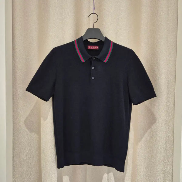 [BUNJANG] Gucci Silk Cotton Polo Shirt Black / (M)구찌 실크 코튼 폴로 셔츠 블랙