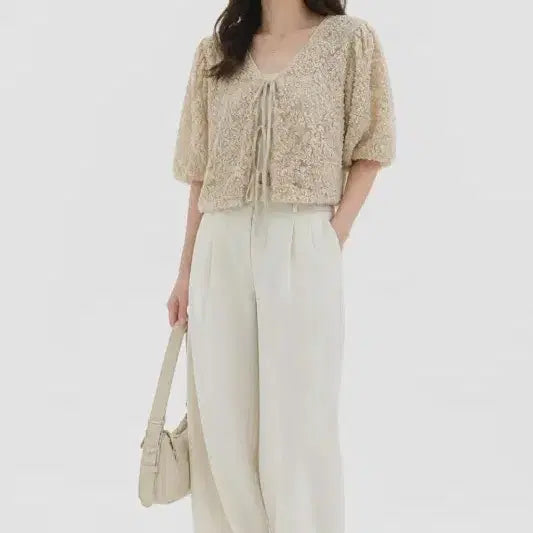 [BUNJANG] Beige Women's Free Size Cardigan / 베이지 여자 FREE 가디건 O1458