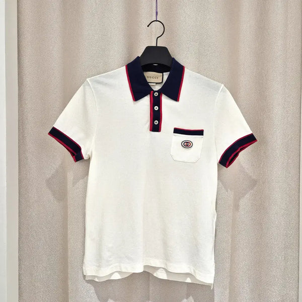 [BUNJANG] Gucci Interlocking G Cotton Pique Polo Shirt White M / (M)구찌 인터로킹 G 코튼 피케 폴로 셔츠 화이트