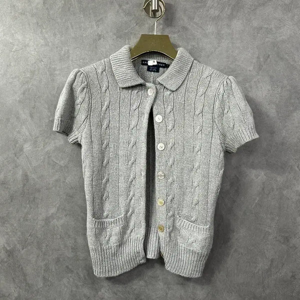 [BUNJANG] Polo Ralph Lauren Cable Knit Cardigan Grey S / 폴로 랄프로렌 케이블 니트 가디건 그레이 S