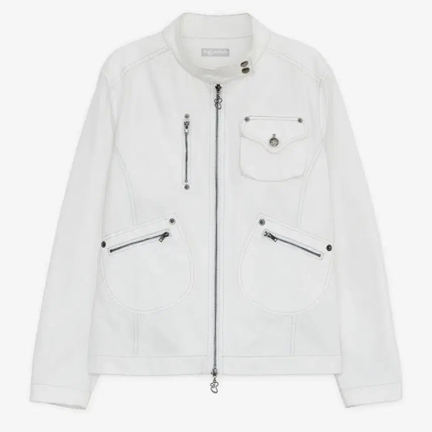 [BUNJANG] HugYourskin Rider Cotton Jacket (Off White) / 허그유어스킨 라이더 코튼 자켓 (오프 화이트)