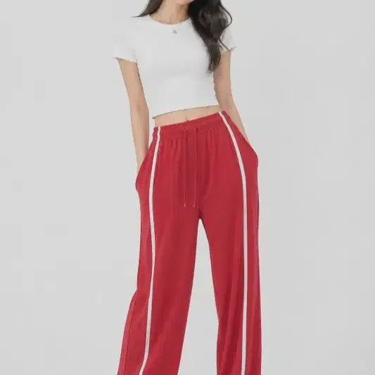 [BUNJANG] Women's Red Training Pants / 레드 여자 FREE 운동바지 O1495