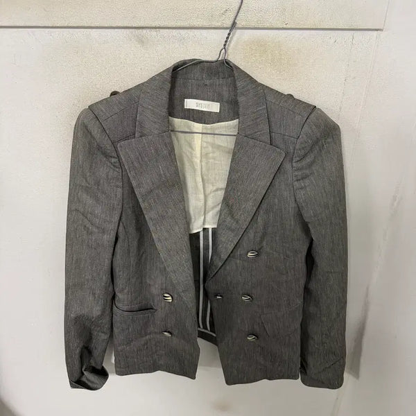 [BUNJANG] System Double Button Jacket Gray / 시스템 더블 버튼 자켓 그레이