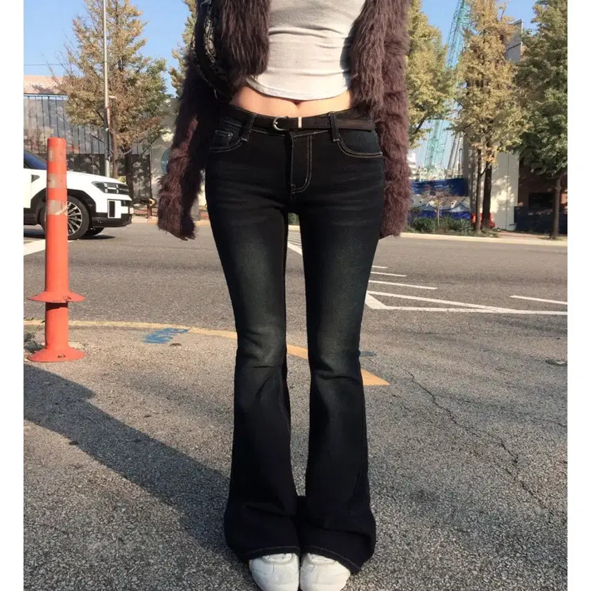 [BUNJANG] Hipnatic Custom Made Hip Dip Cover Pelvic Pad Denim Bootcut Pants (Long) / 히프나틱 자체제작 힙딥커버 골반패드 데님 부츠컷팬츠 (롱)