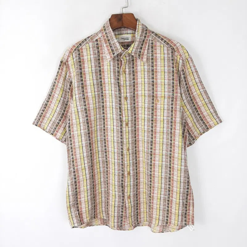 [BUNJANG] Missoni Men's Pattern Short Sleeve Shirt / 미쏘니 남성 패턴 반팔셔츠M