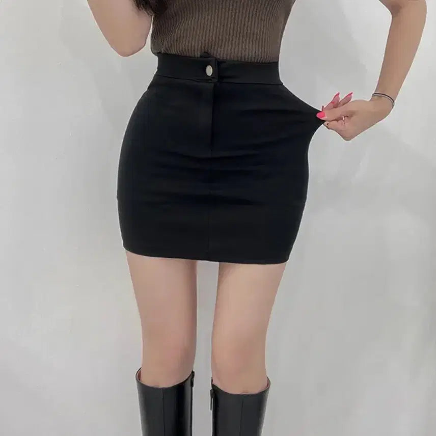 [BUNJANG] Black M Size Mini Skirt / (새상품 M사이즈) 밴딩 스판 미니스커트
