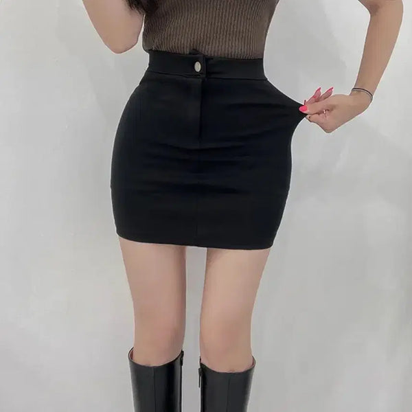 [BUNJANG] Black M Size Mini Skirt / (새상품 M사이즈) 밴딩 스판 미니스커트