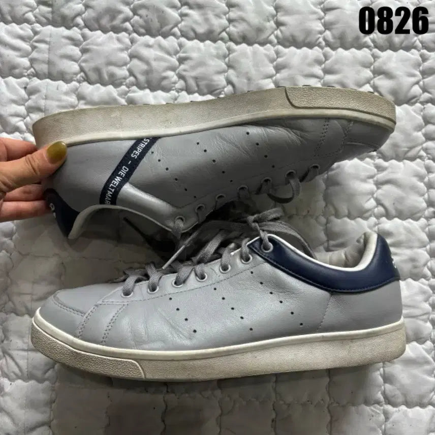 [BUNJANG] Adidas Stan Smith Grey White Navy Sneakers 260 / 아디다스 스탠스미스 그레이 흰색 네이비 260