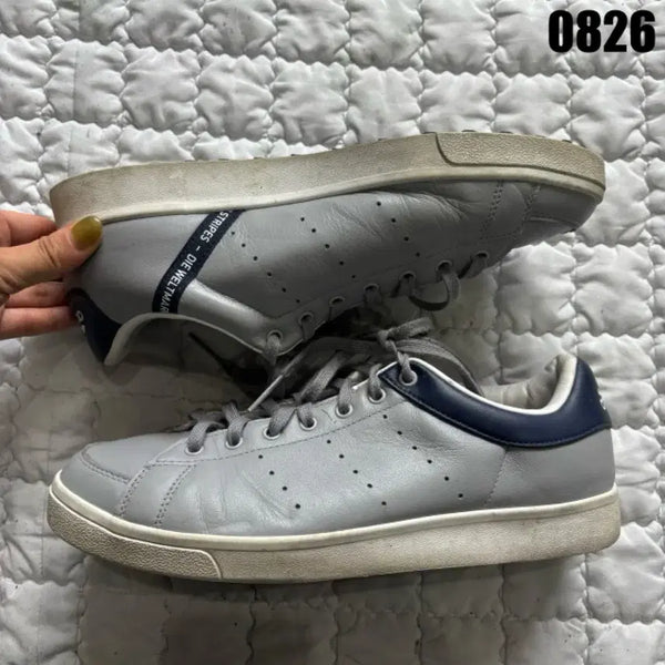 [BUNJANG] Adidas Stan Smith Grey White Navy Sneakers 260 / 아디다스 스탠스미스 그레이 흰색 네이비 260