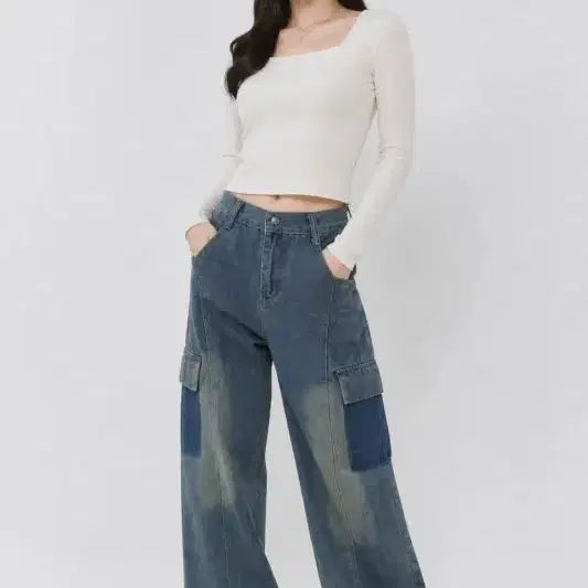 [BUNJANG] Navy Women's Jeans (Size M) / 네이비 여자 M 청바지 O1492