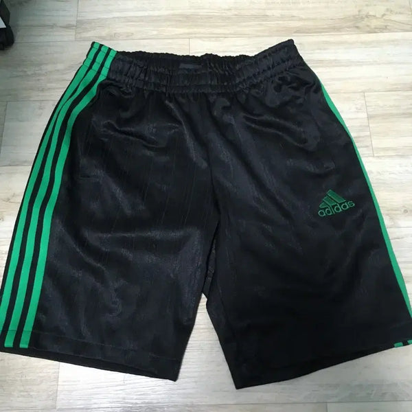 [BUNJANG] Adidas Half Pants Black Green Stripe / 아디다스 하프팬츠