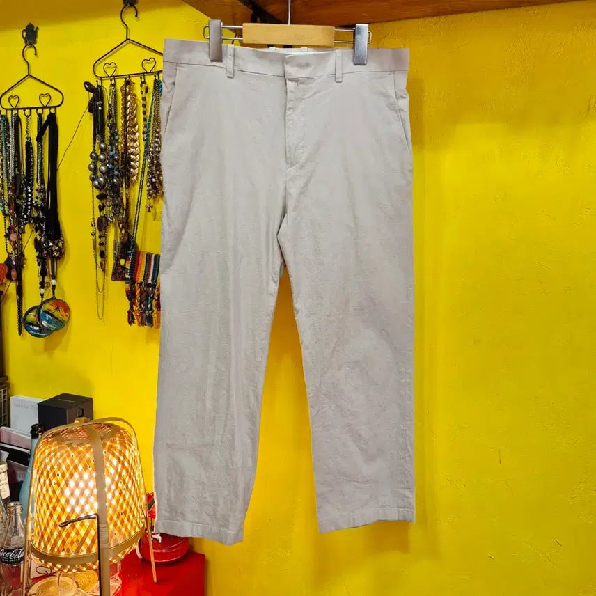 [BUNJANG] 2ND ACT Locker Room Linen Pants Beige / 2ND ACT 락커룸 남성 린넨바지 베이지