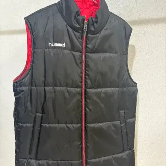 [BUNJANG] Hummel Reversible Padded Vest Black/Red / 험멜 양면 패딩 조끼 블랙/레드 판매합니당