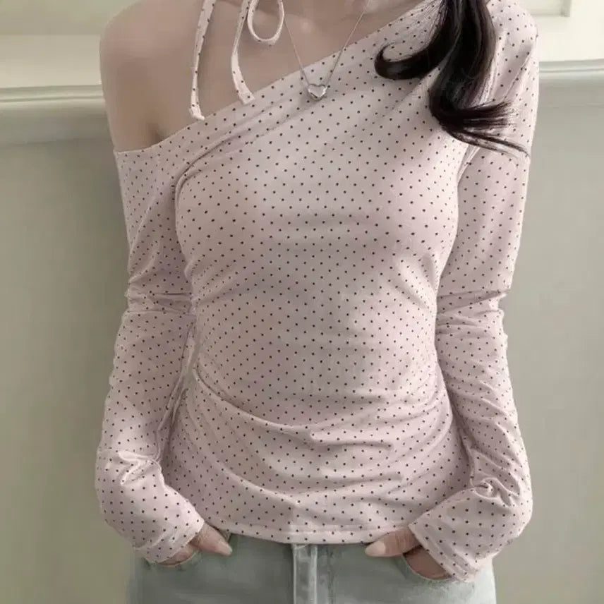 [BUNJANG] Polka Dot Off-the-Shoulder Top (New) / (새상품) 도트 오프숄더 탑