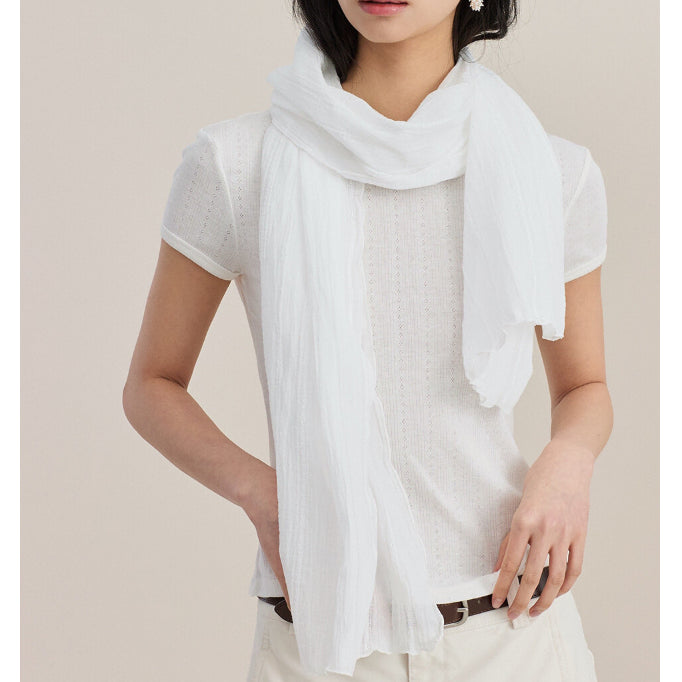 [BUNJANG] OAIR Airy Cotton Scarf White / 오에이알 Airy Cotton Scarf [White] 코튼 스카프
