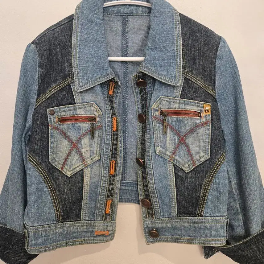 [BUNJANG] Egoist Denim Cropped Jacket M (55) / Egoist Jeans 데님 크롭 자켓 M(55)